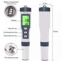 Medidor de pH/Salinidad/Temperatura/TDS/CE, Portatil Detector de Calidad de Agua