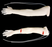 Modelo de brazo para entrenamiento de heridas trauma sangrado emergencia