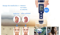 Medidor de pH/Salinidad/Temperatura/TDS/CE, Portatil Detector de Calidad de Agua