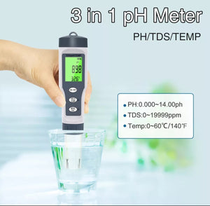 Medidor de pH/Salinidad/Temperatura/TDS/CE, Portatil Detector de Calidad de Agua 