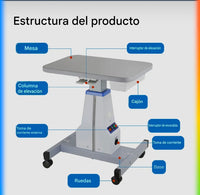 Mesa elevada motorizada  eléctrica para ópticas
