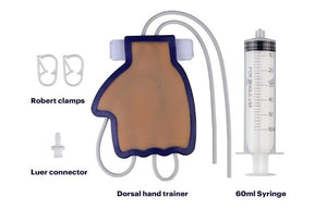 kit de entrenamiento de practica intravenosa portátil, entrenador de inyeccion de mano dorsal