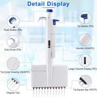 Pipeta multicanal 8 y 12 canales
